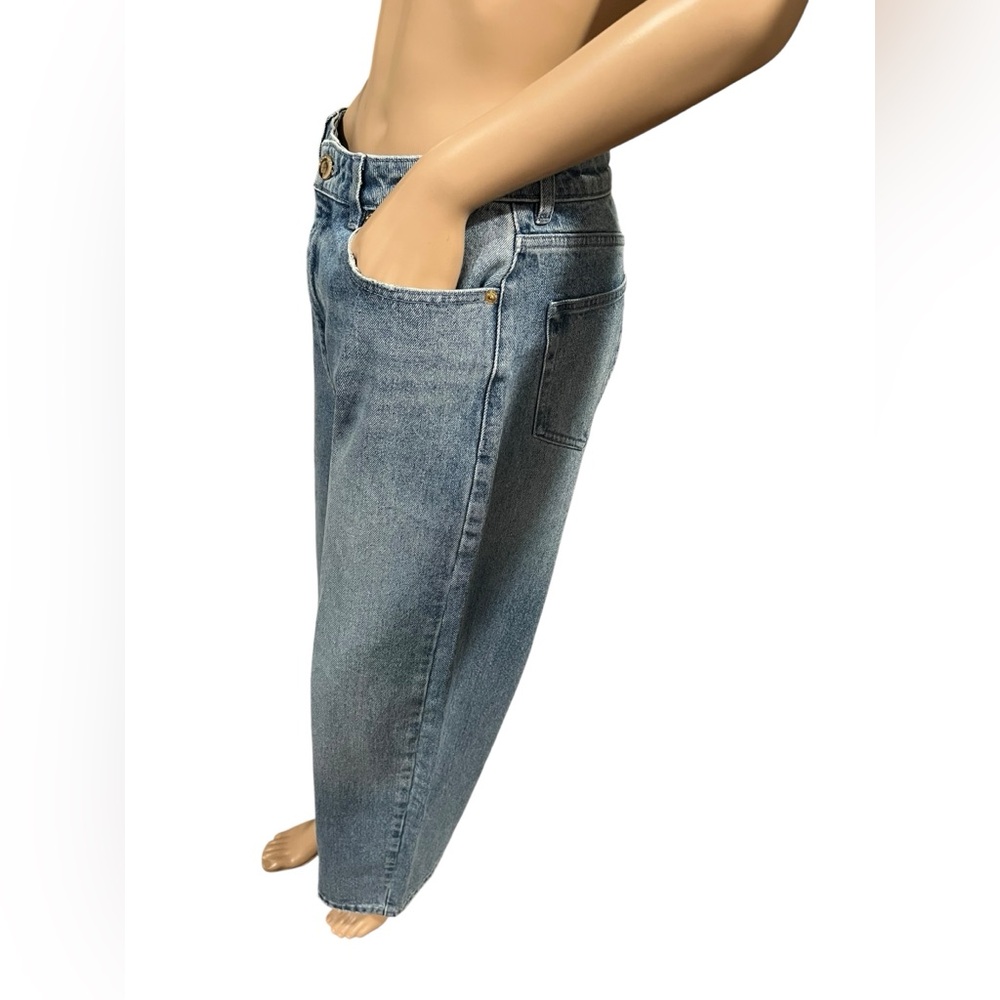 Michael Kors Womens Jeans Wide Leg Button Cropped High Rise Denim Size 10 - Picture 6 of 16